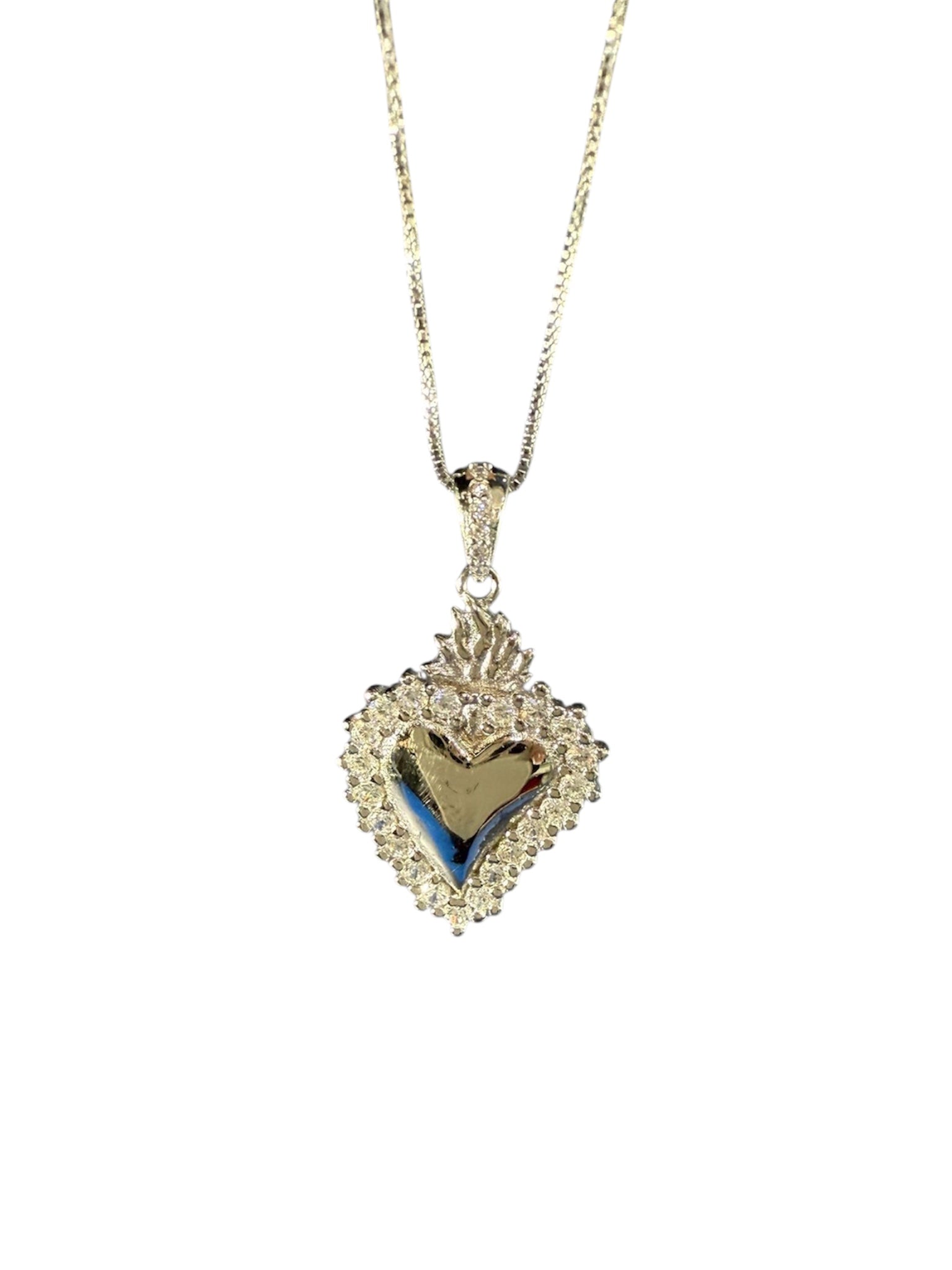 Collana con cuore sacro in argento 925