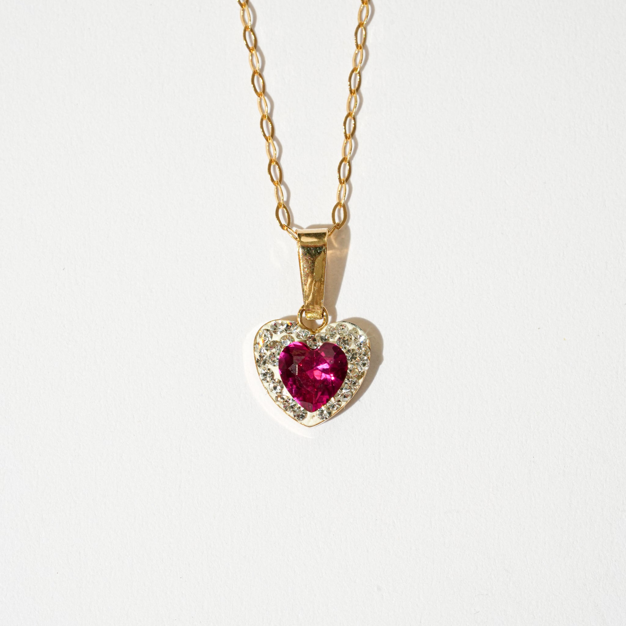Collana cuore rosso in oro 18kt