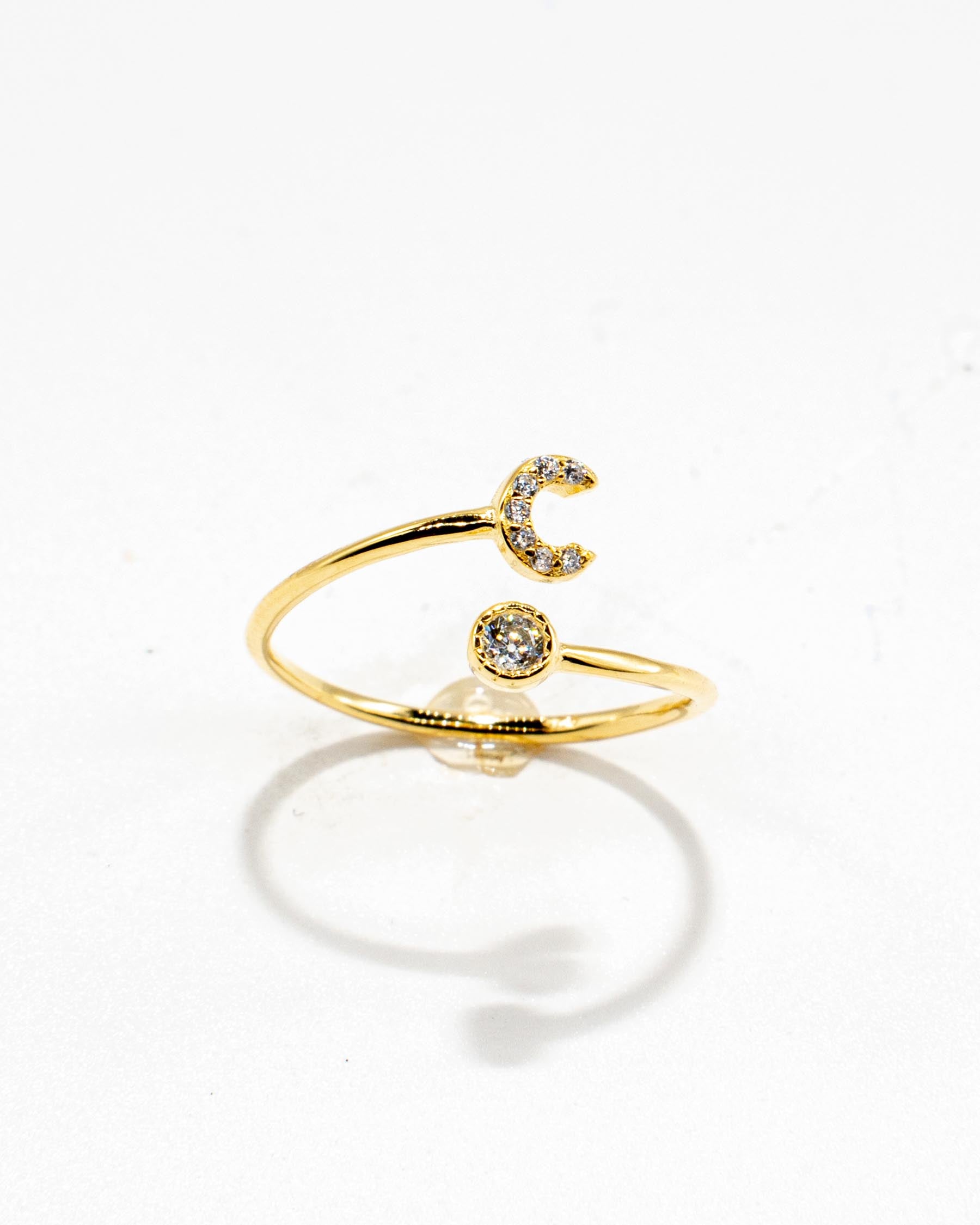 Anello lettera regolabile