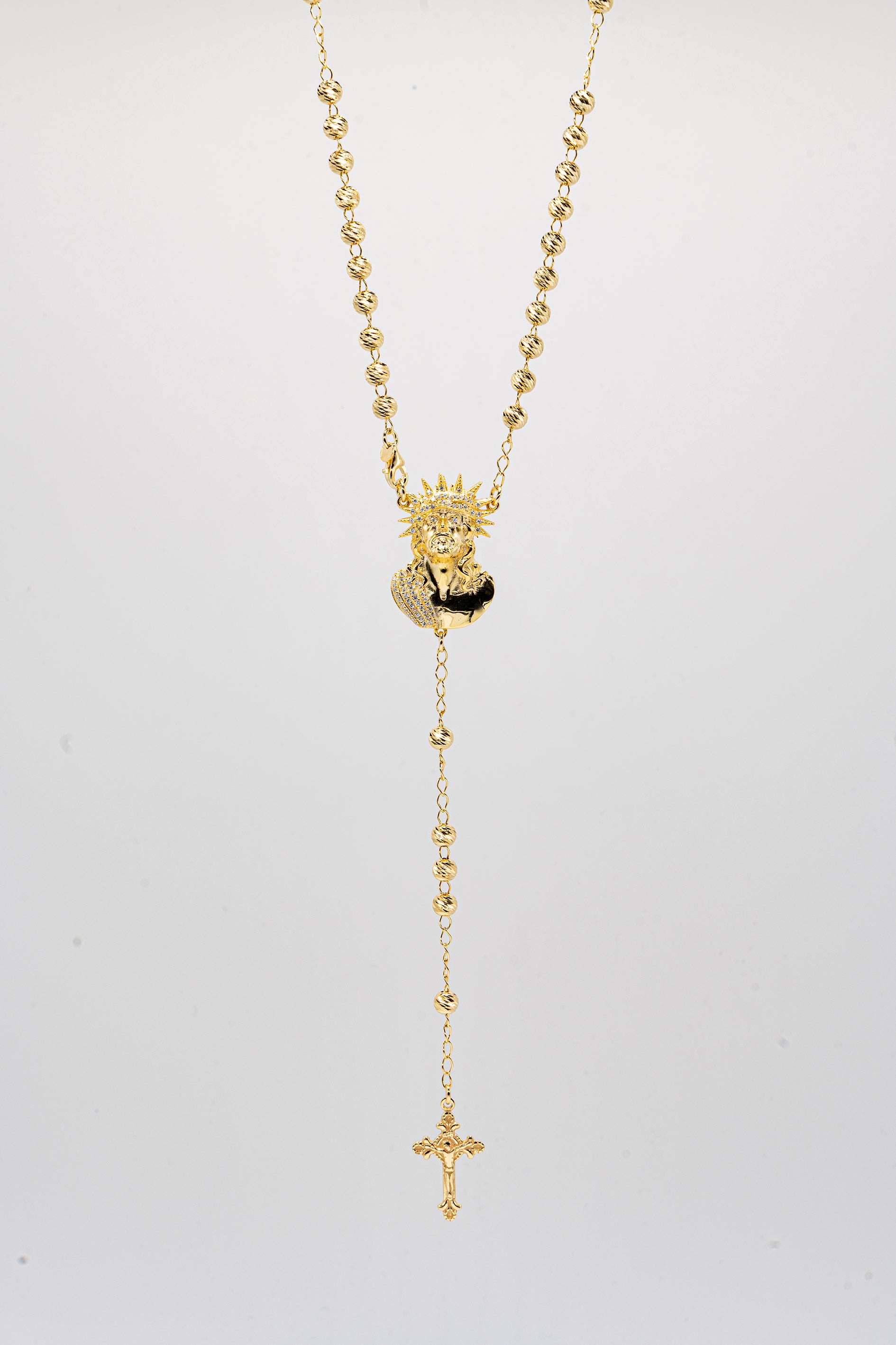 Rosario in argento dorato 925