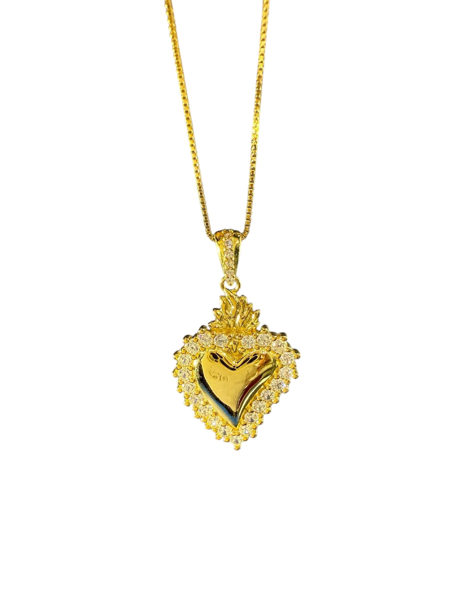 Collana con cuore sacro in argento 925