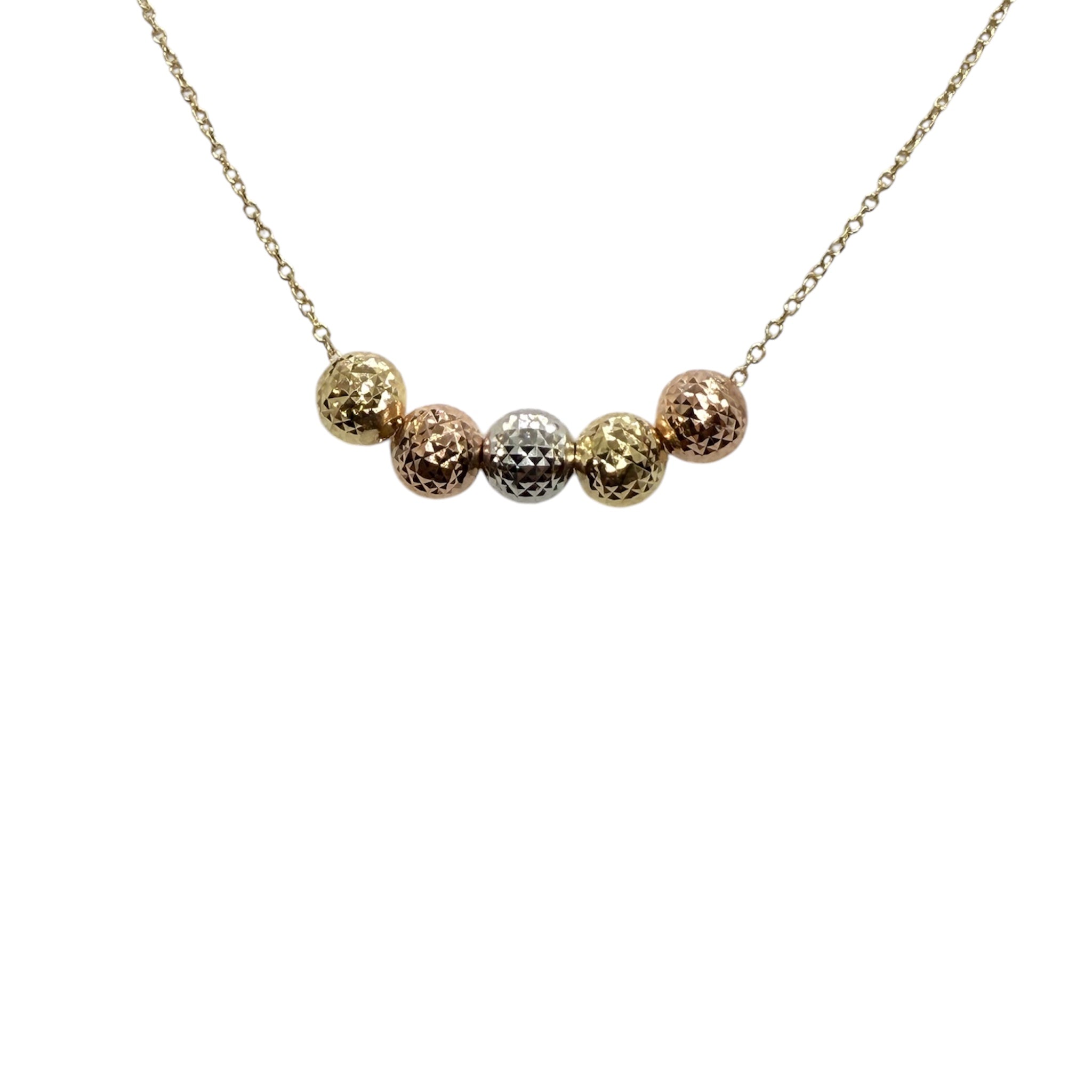 Collana con sfere milleluci tre colori in oro 18kt