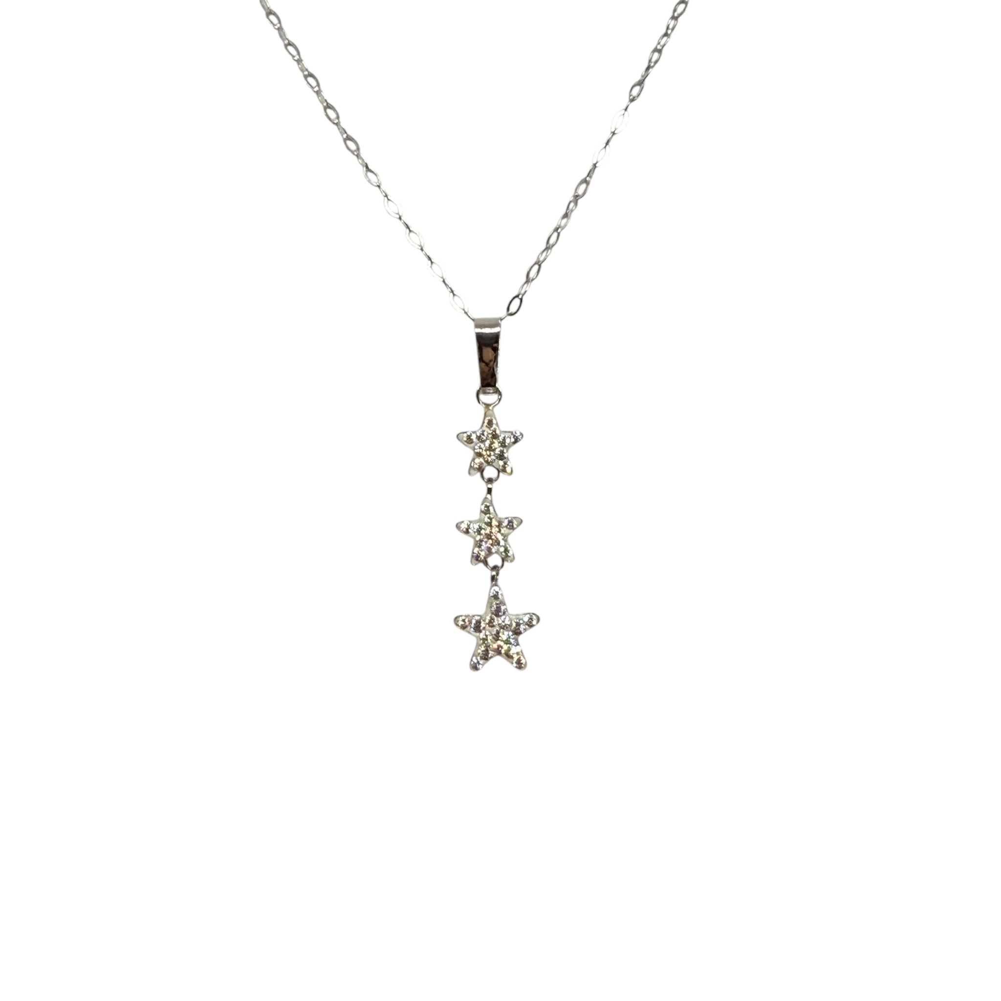 Collana trilogy con zirconi in oro 18kt