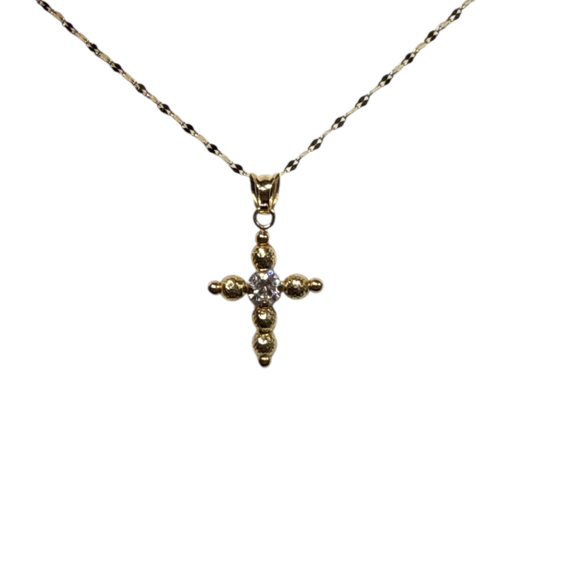 Collana con croce milleluci in oro 18kt