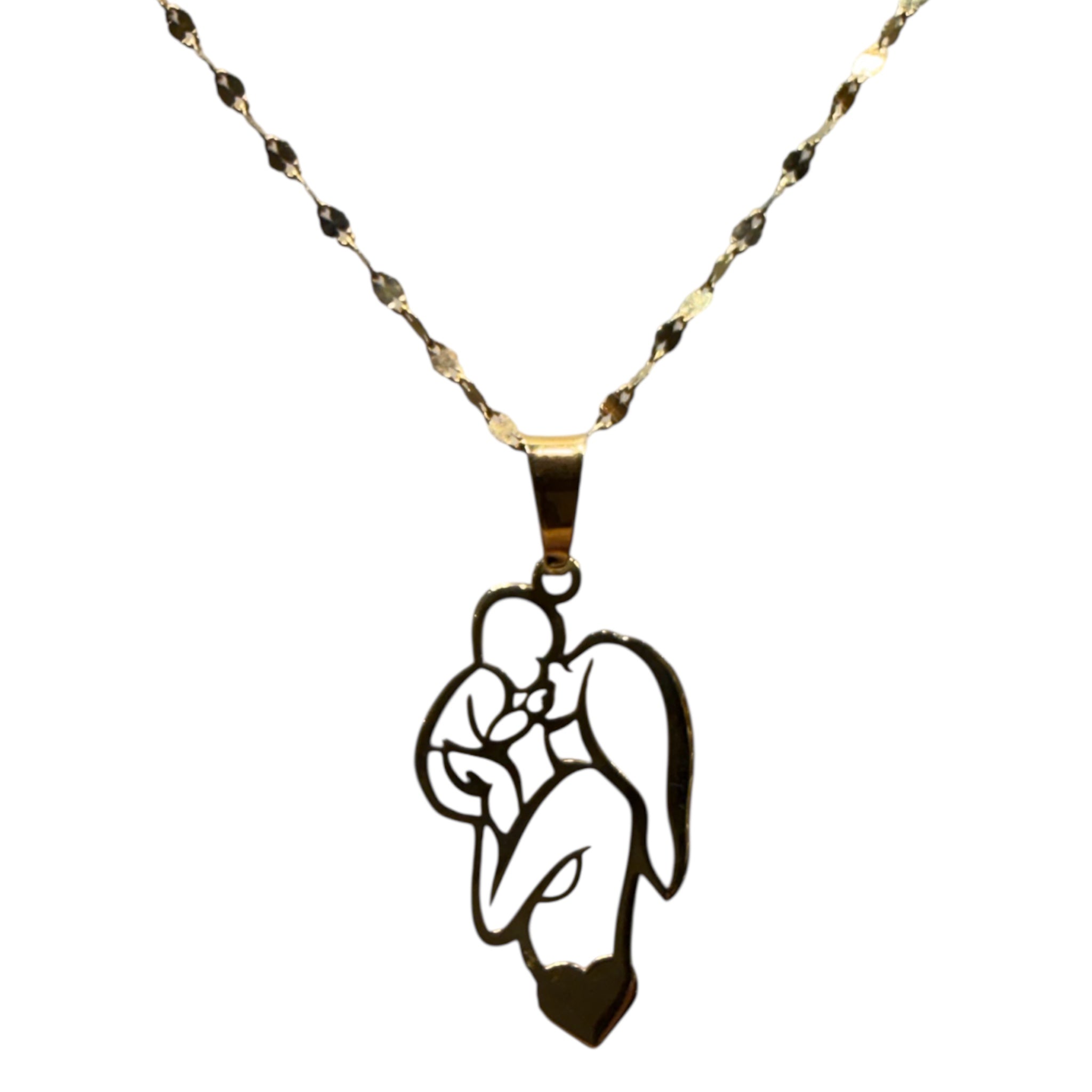 Collana con ciondolo mamma e figlio/a in oro 18kt