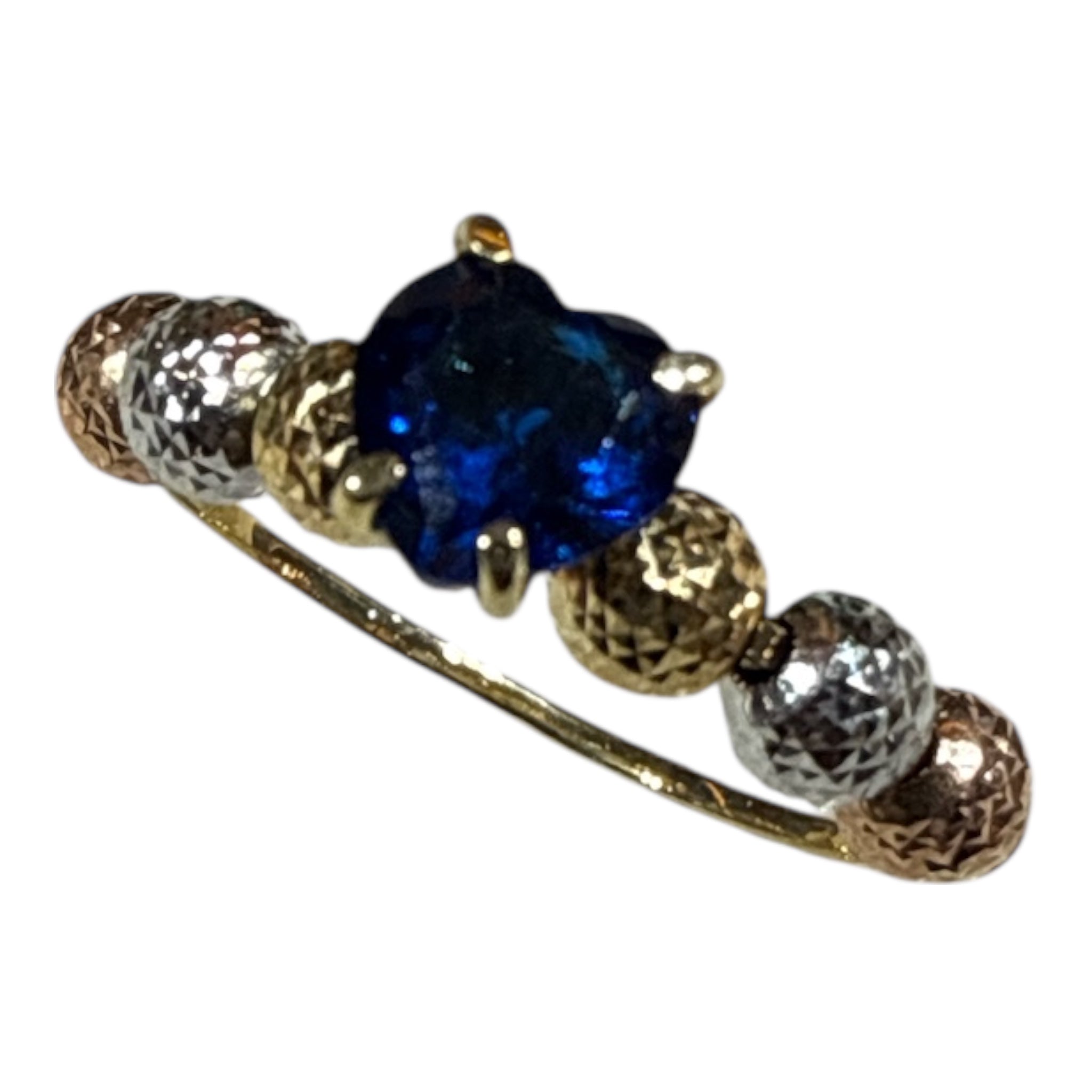 Anello milleluci con cuore colorato in oro 18kt