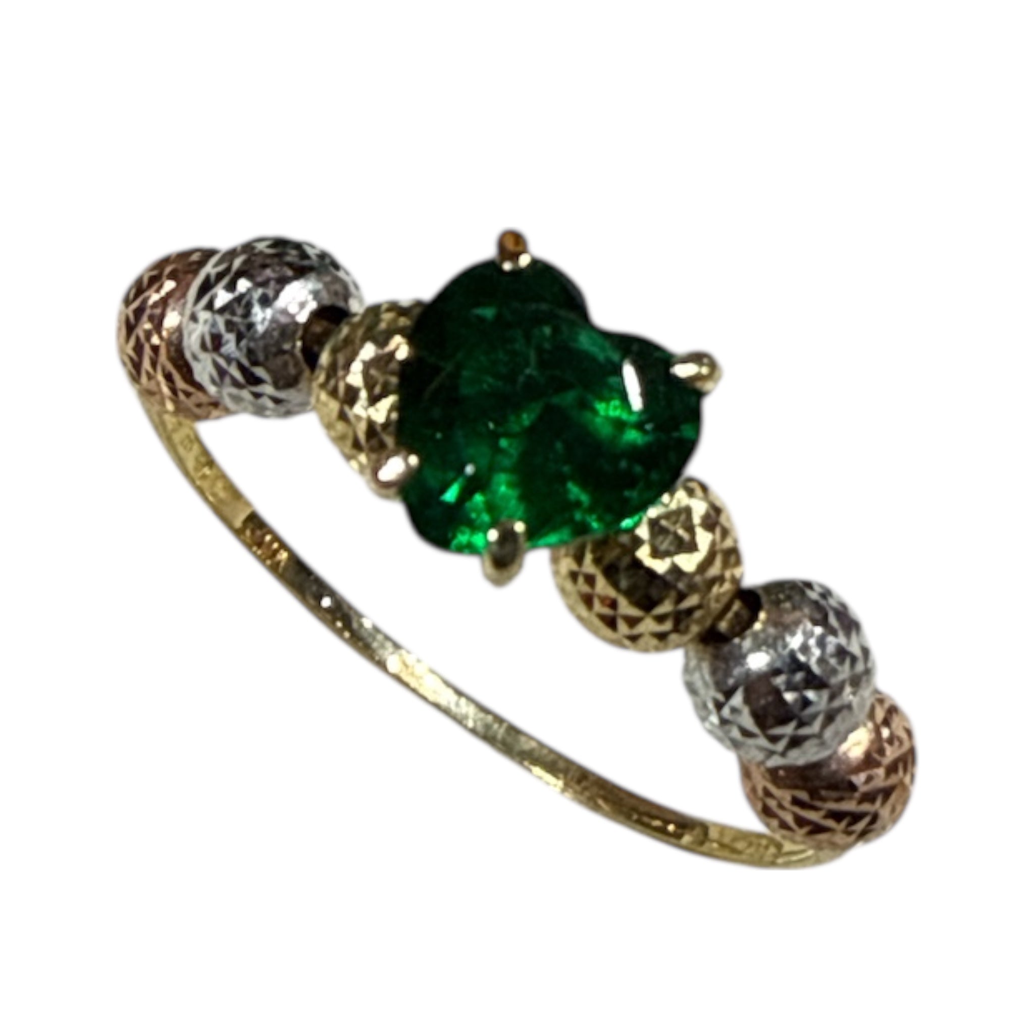 Anello milleluci con cuore colorato in oro 18kt