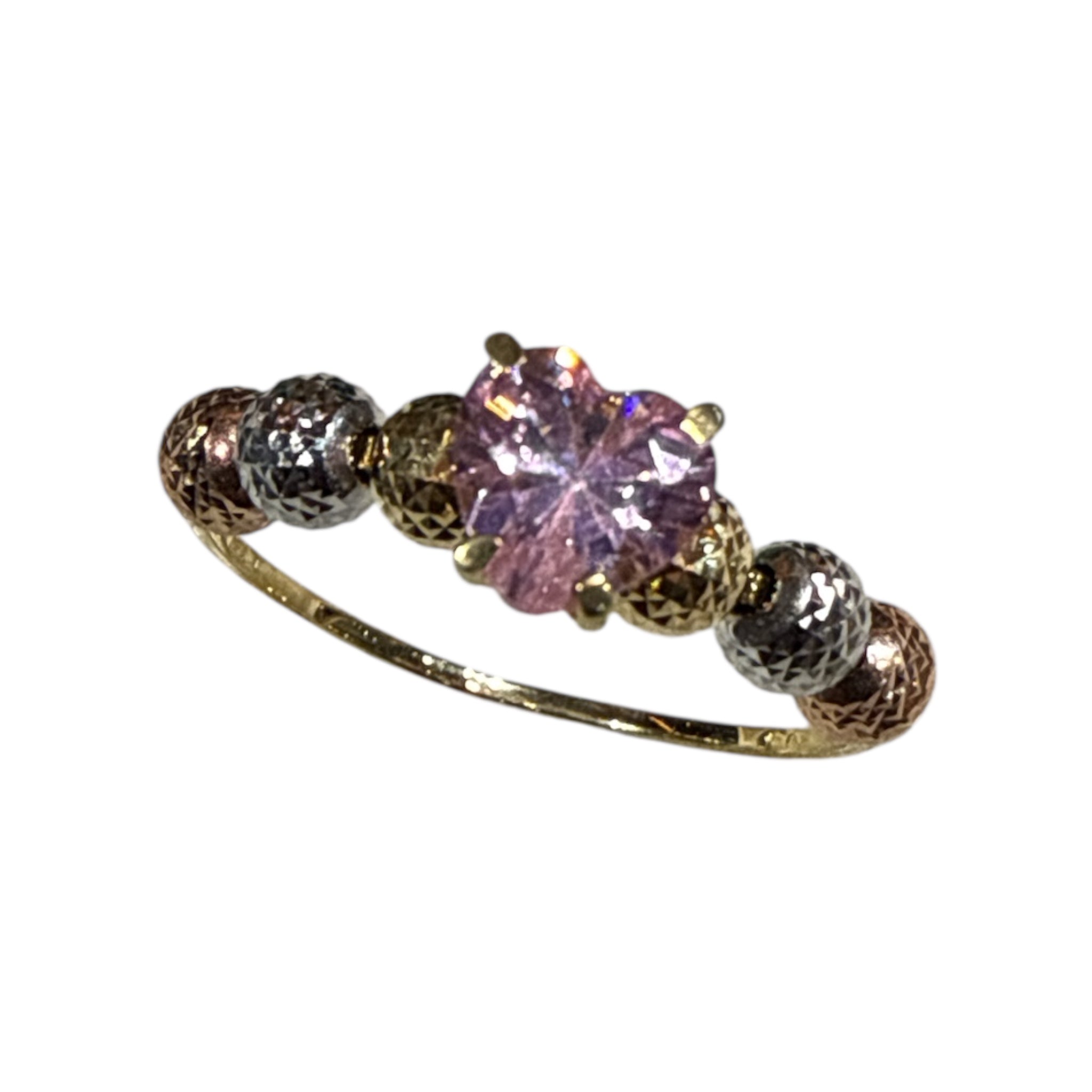 Anello milleluci con cuore colorato in oro 18kt