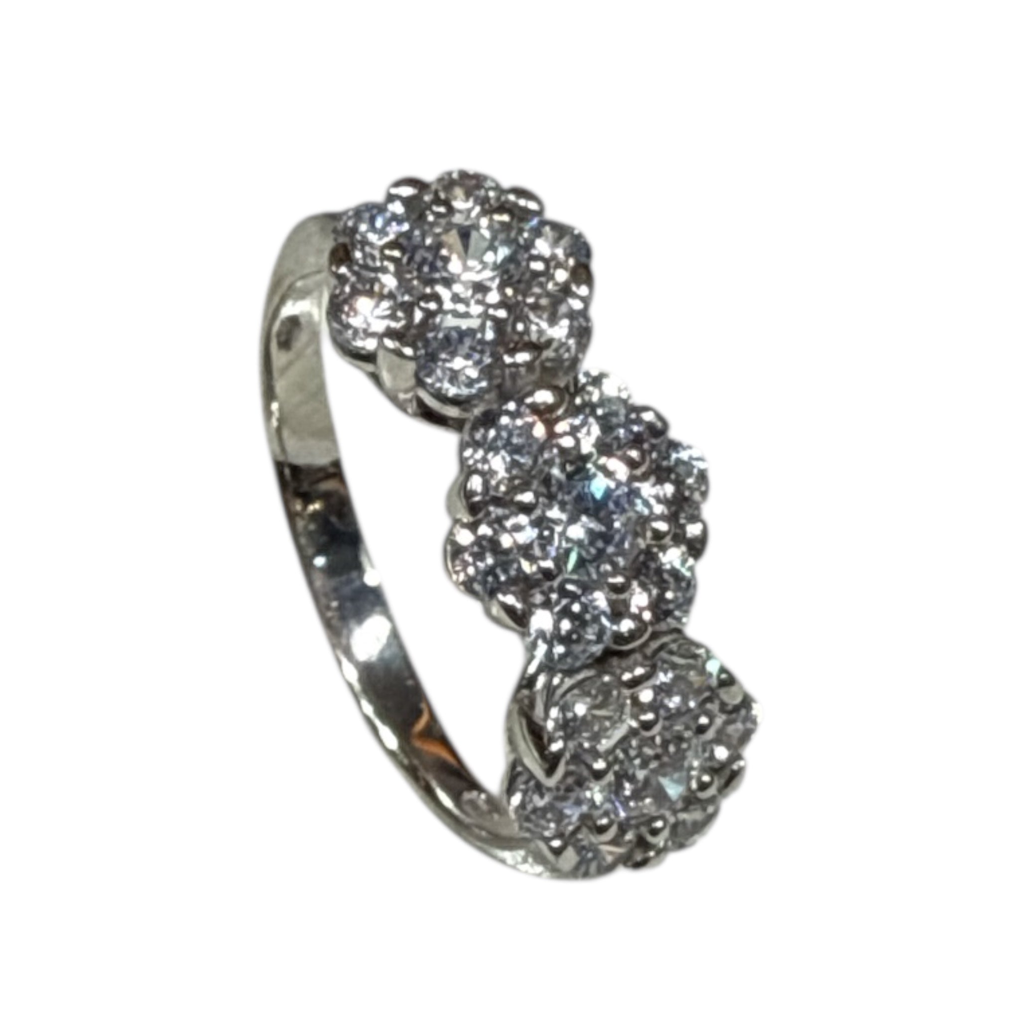 Anello trilogy in oro 18kt e zirconi