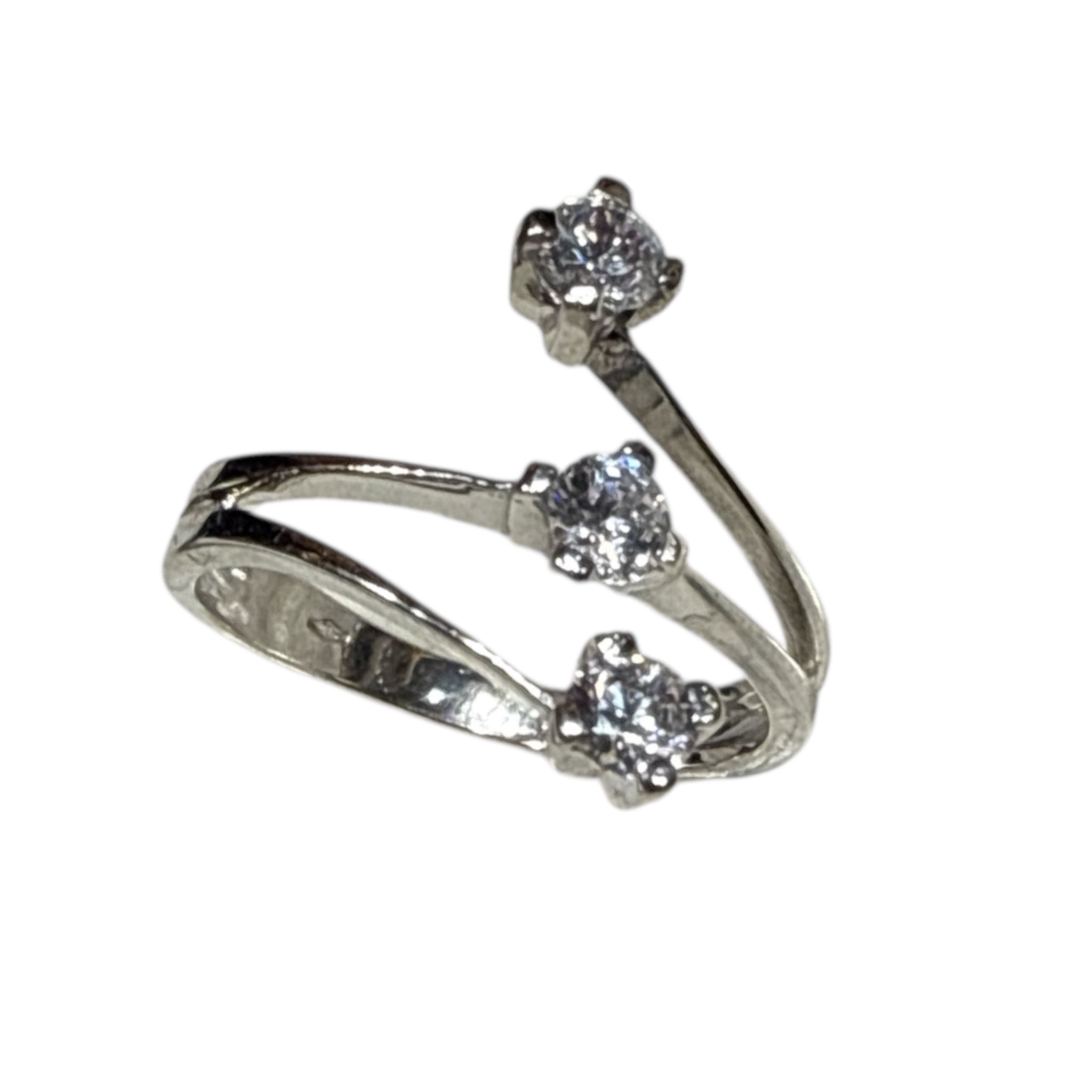 Anello trilogy in oro 18kt e zirconi