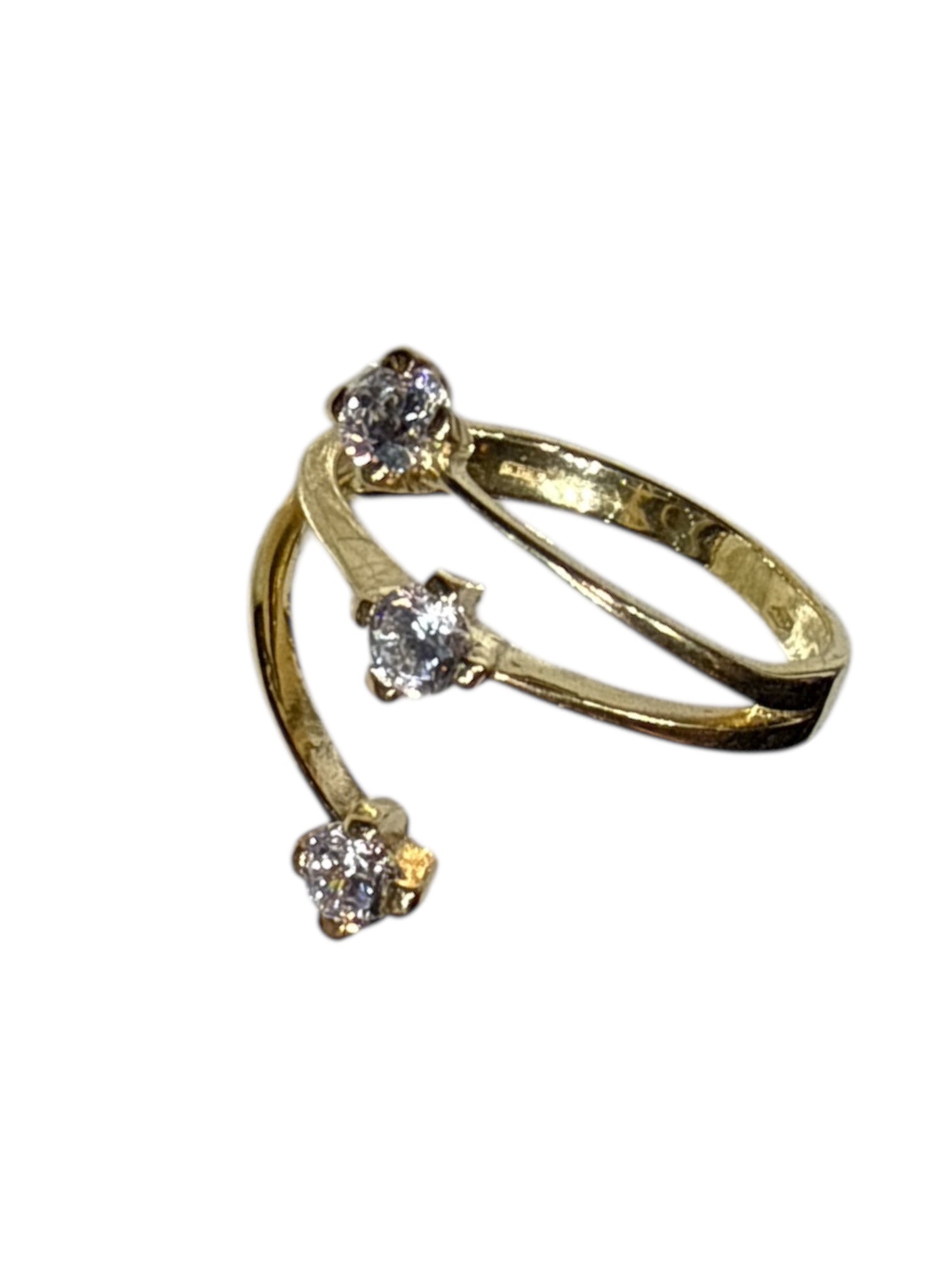 Anello trilogy in oro 18kt e zirconi