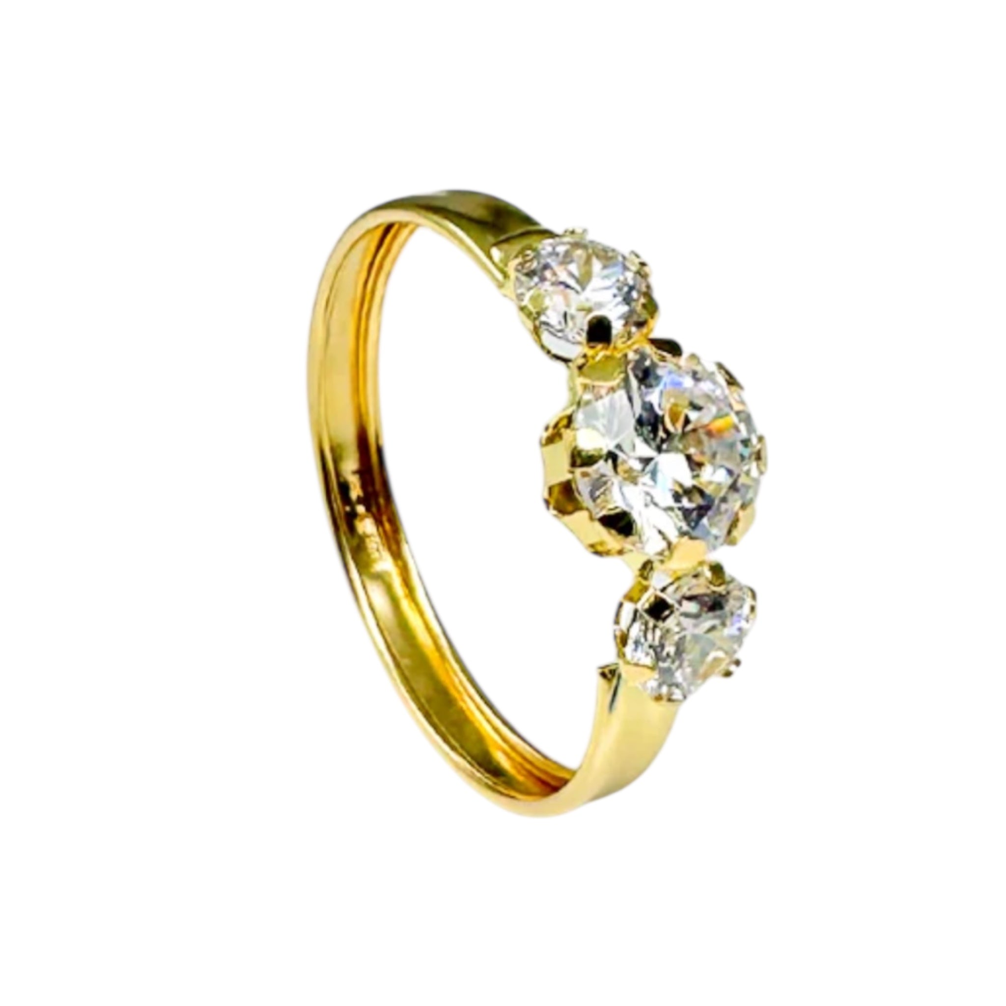 Anello trilogy in oro 18kt e zirconi