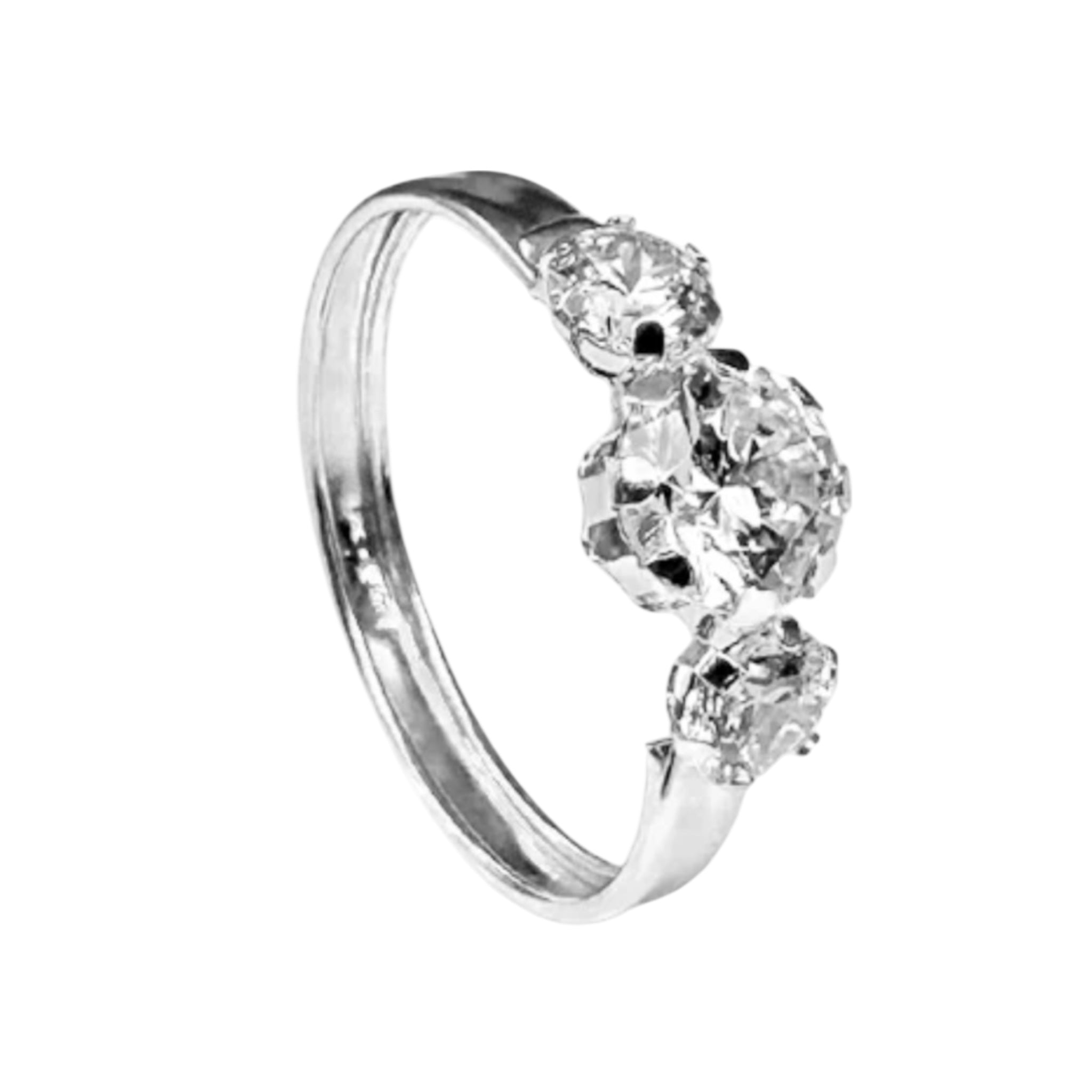 Anello trilogy in oro 18kt e zirconi