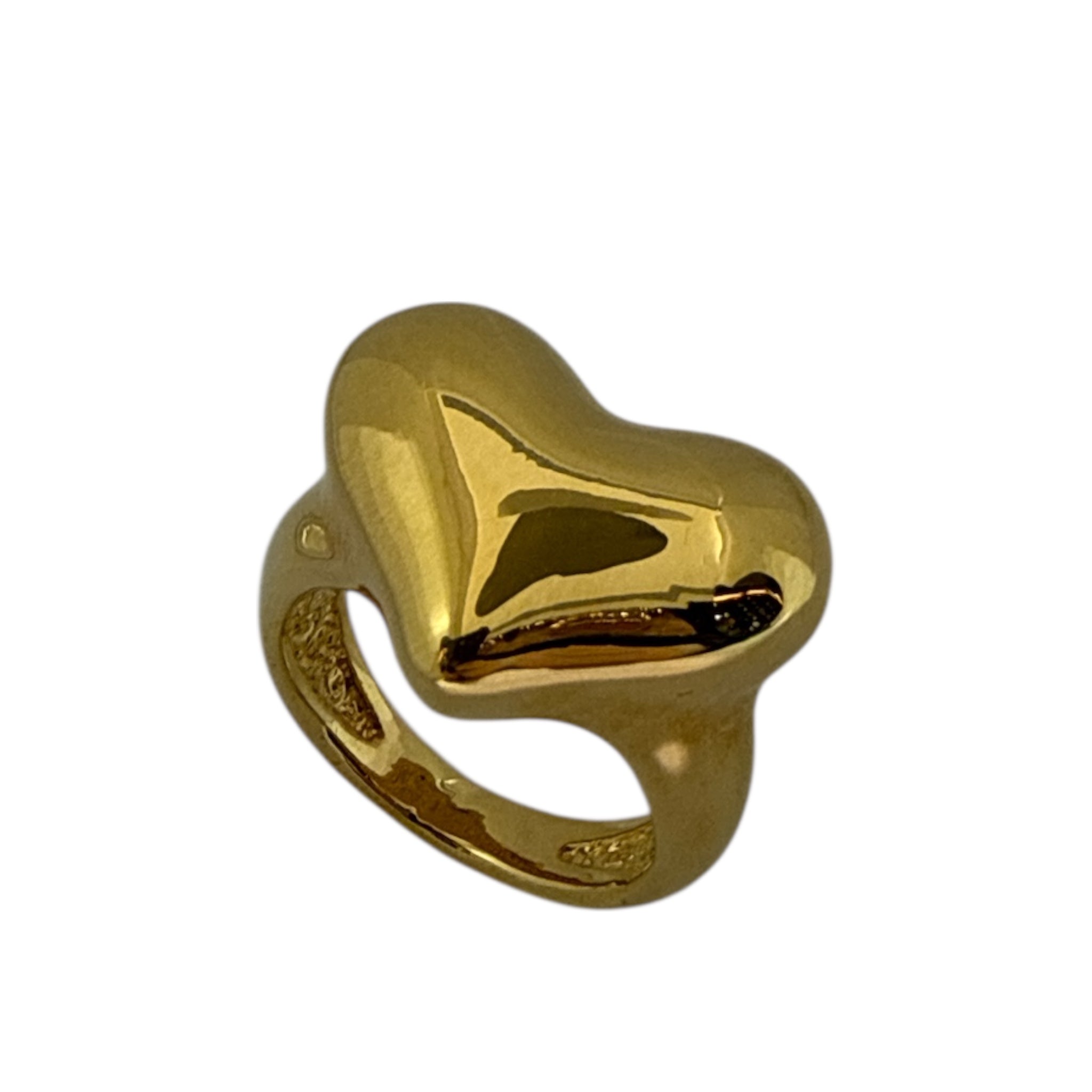 Anello a cuore elettroformato in oro 18kt