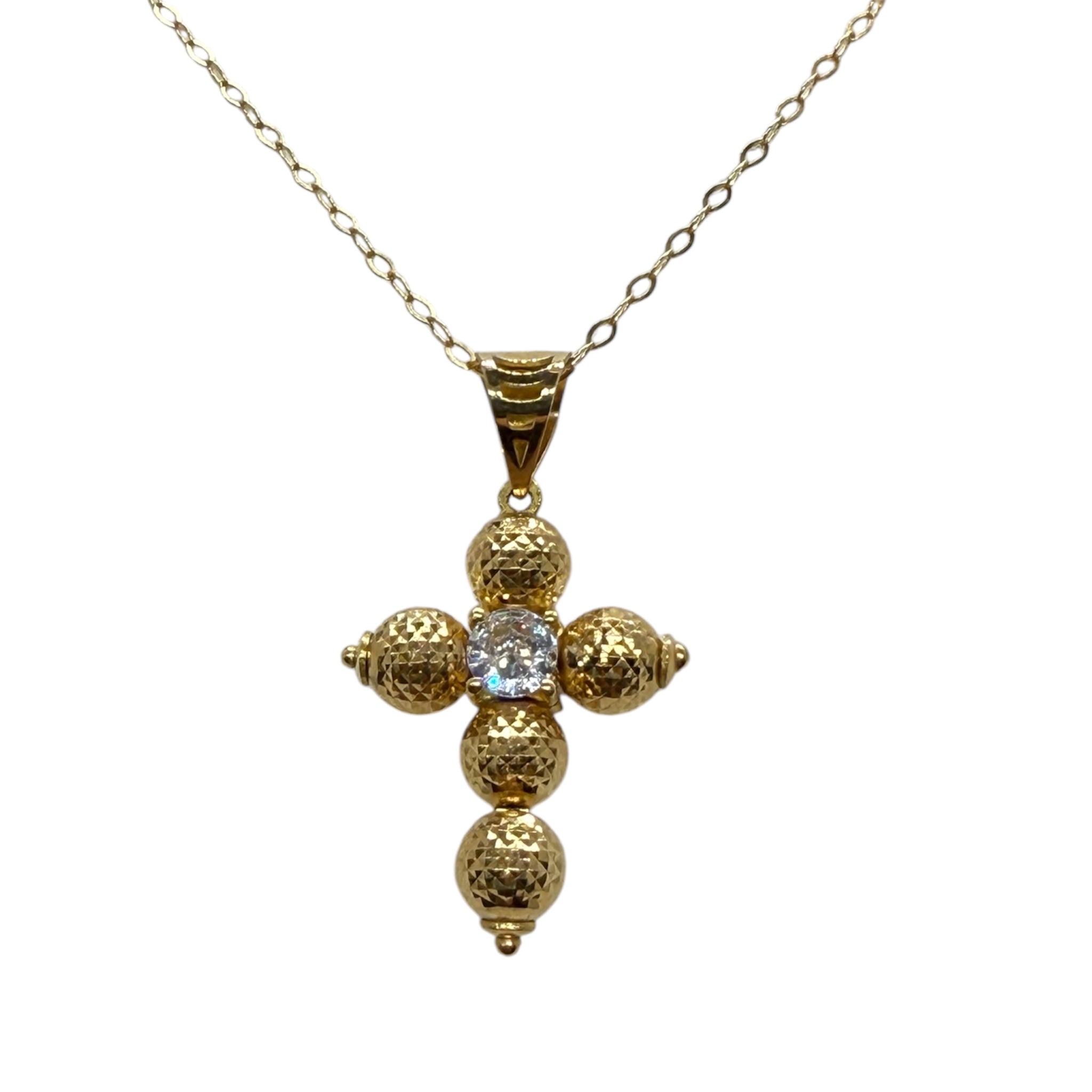 Collana con croce milleluci con zircone centrale