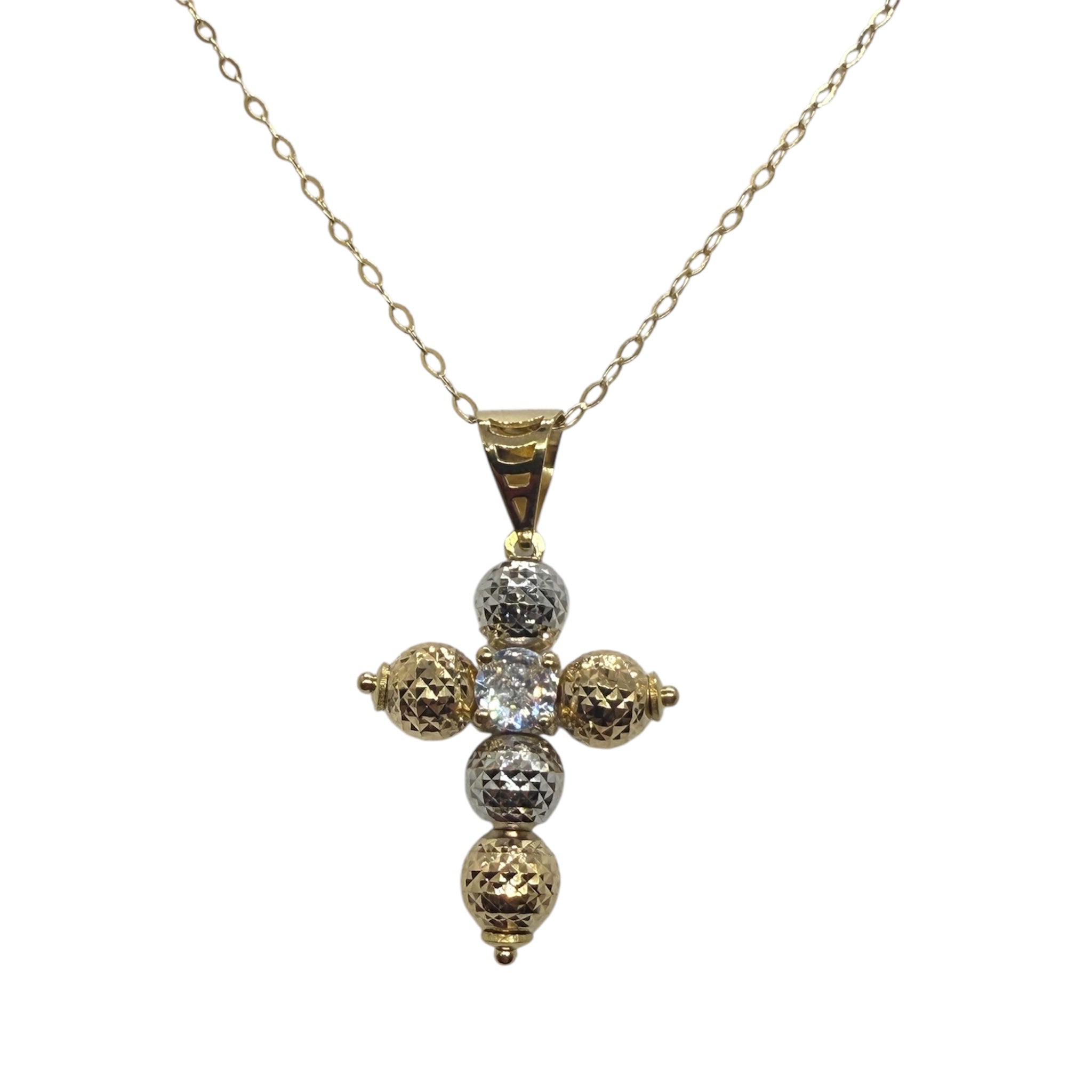Collana con croce milleluci con zircone centrale