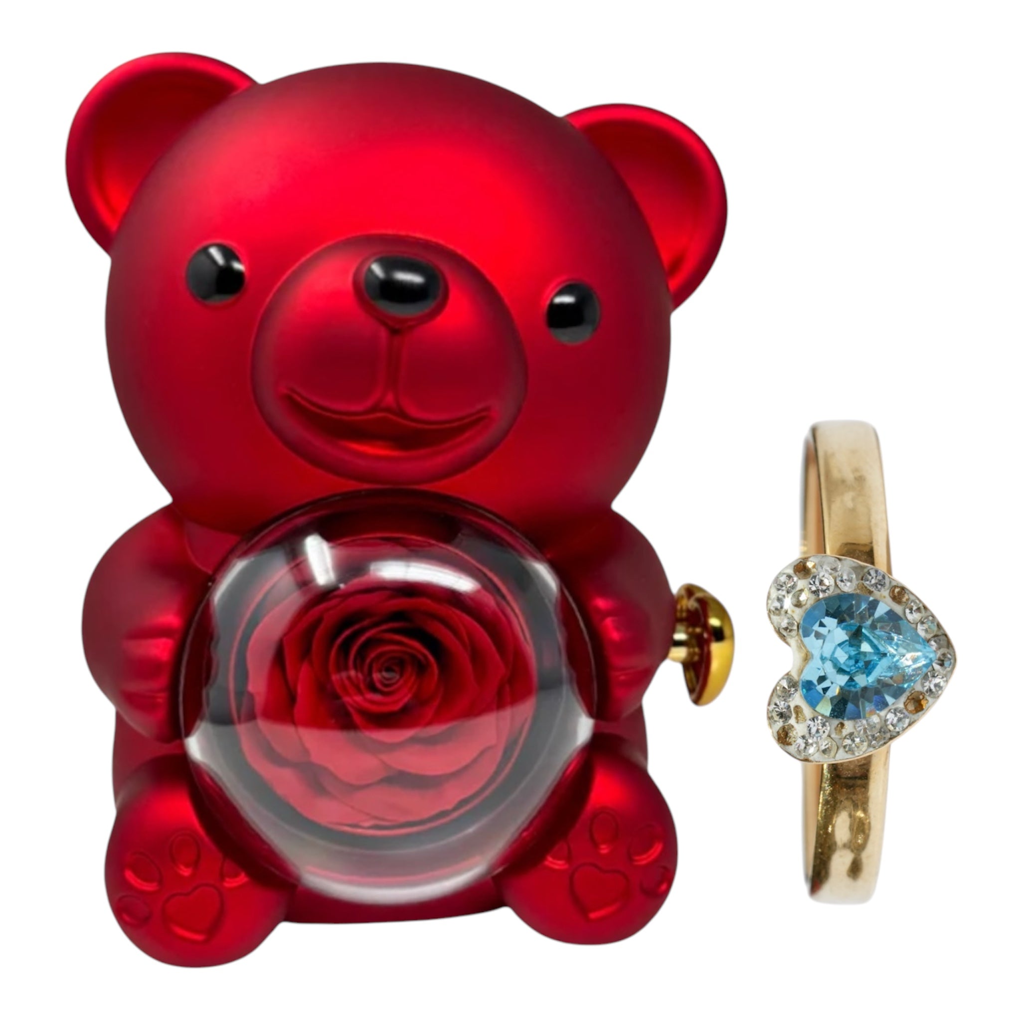 Box teddy + anello con cuore in oro 18kt