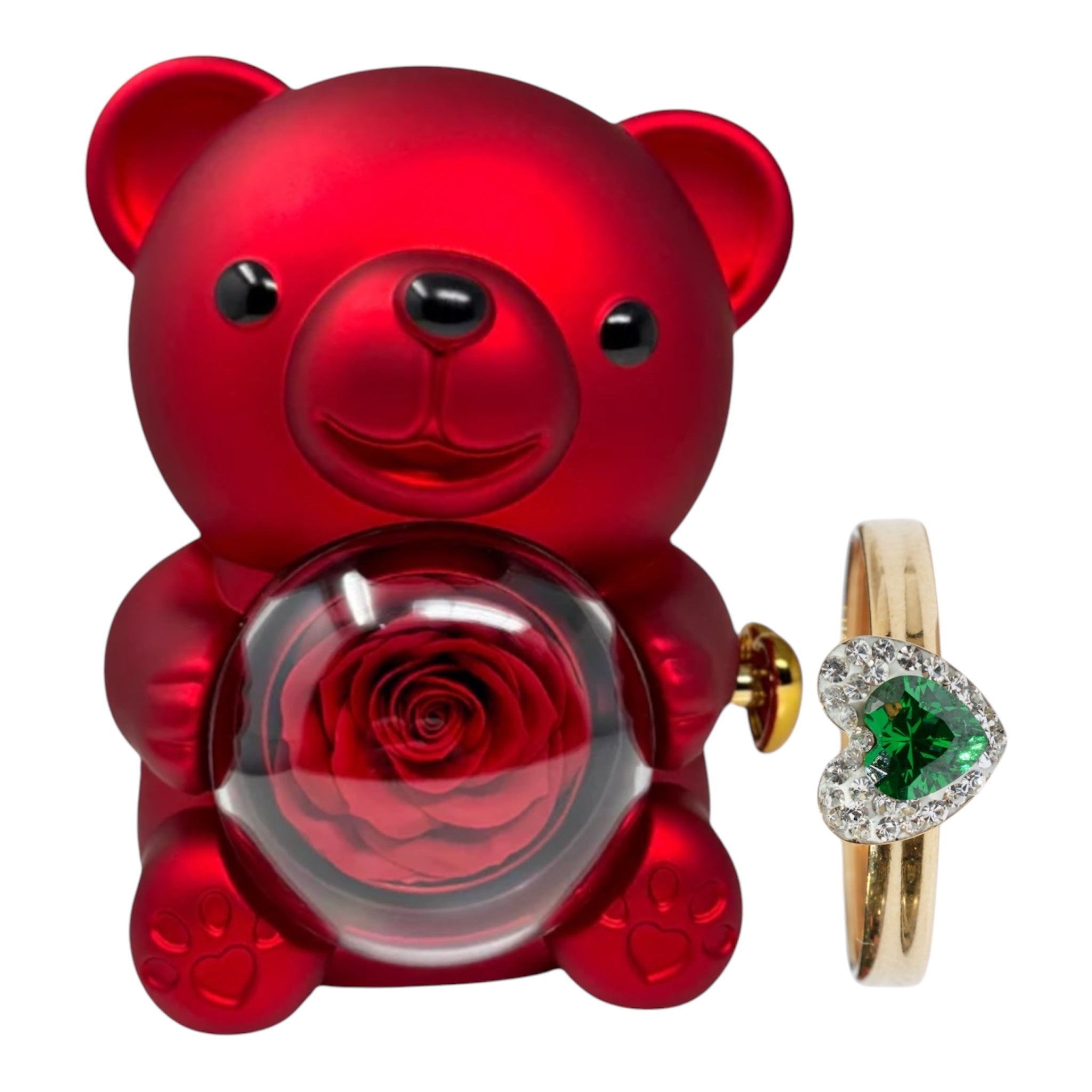 Box teddy + anello con cuore in oro 18kt