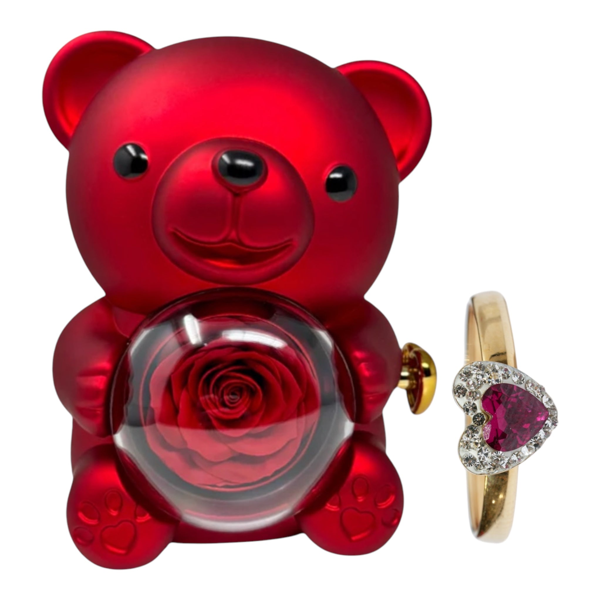 Box teddy + anello con cuore in oro 18kt