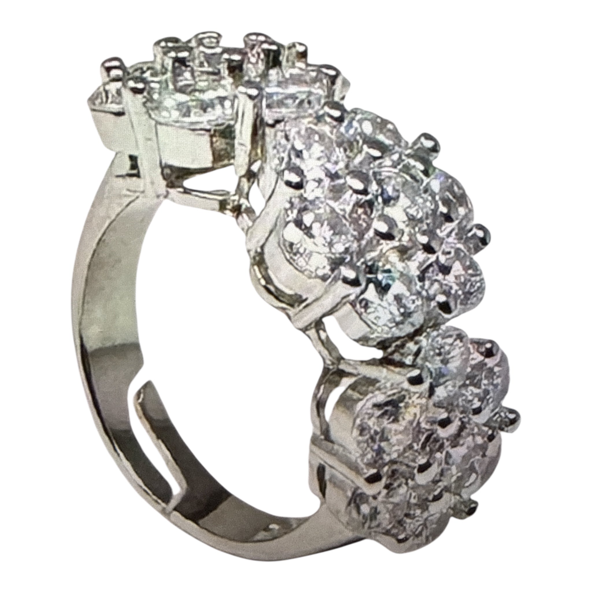 Anello trilogy a pavé argento 925