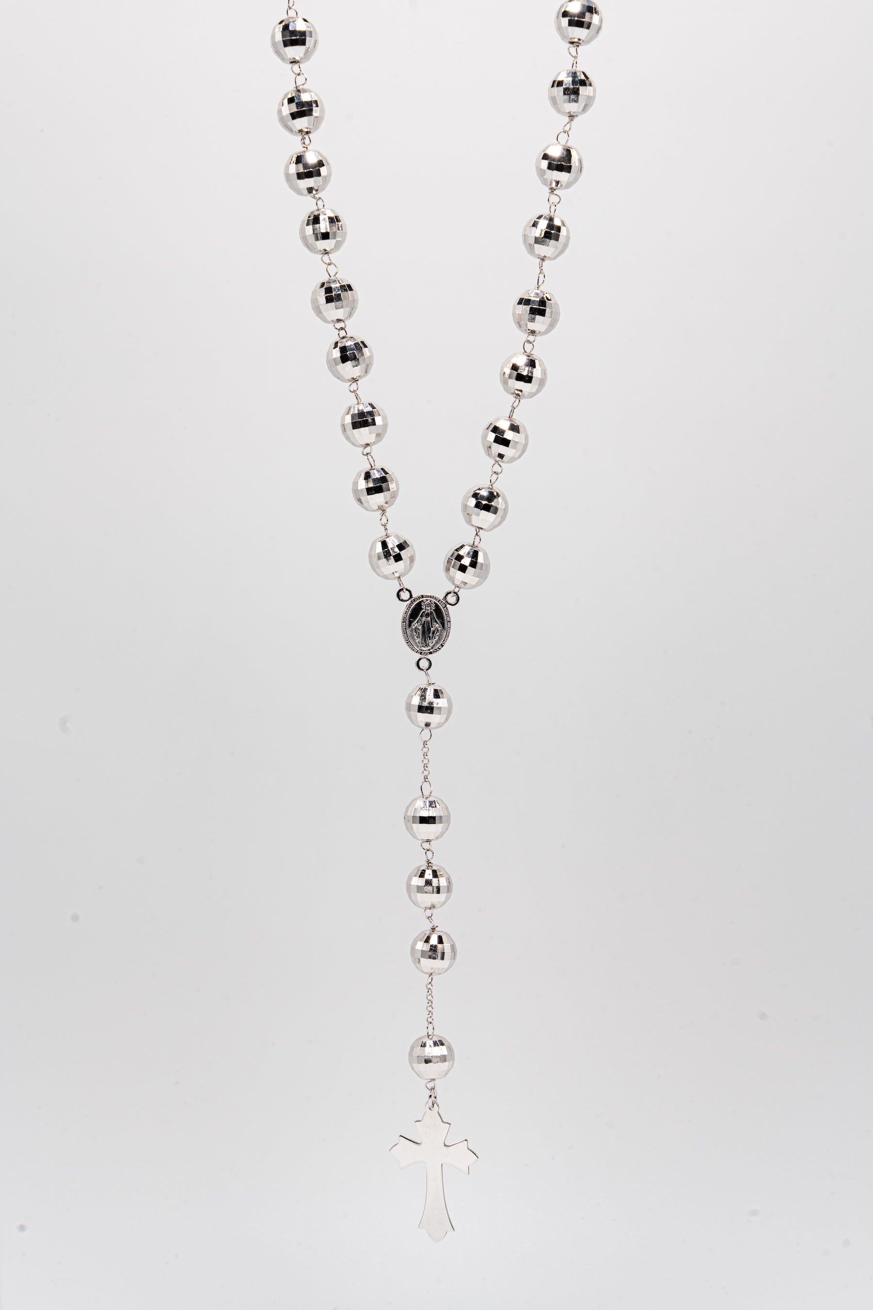 Rosario martellato argentato