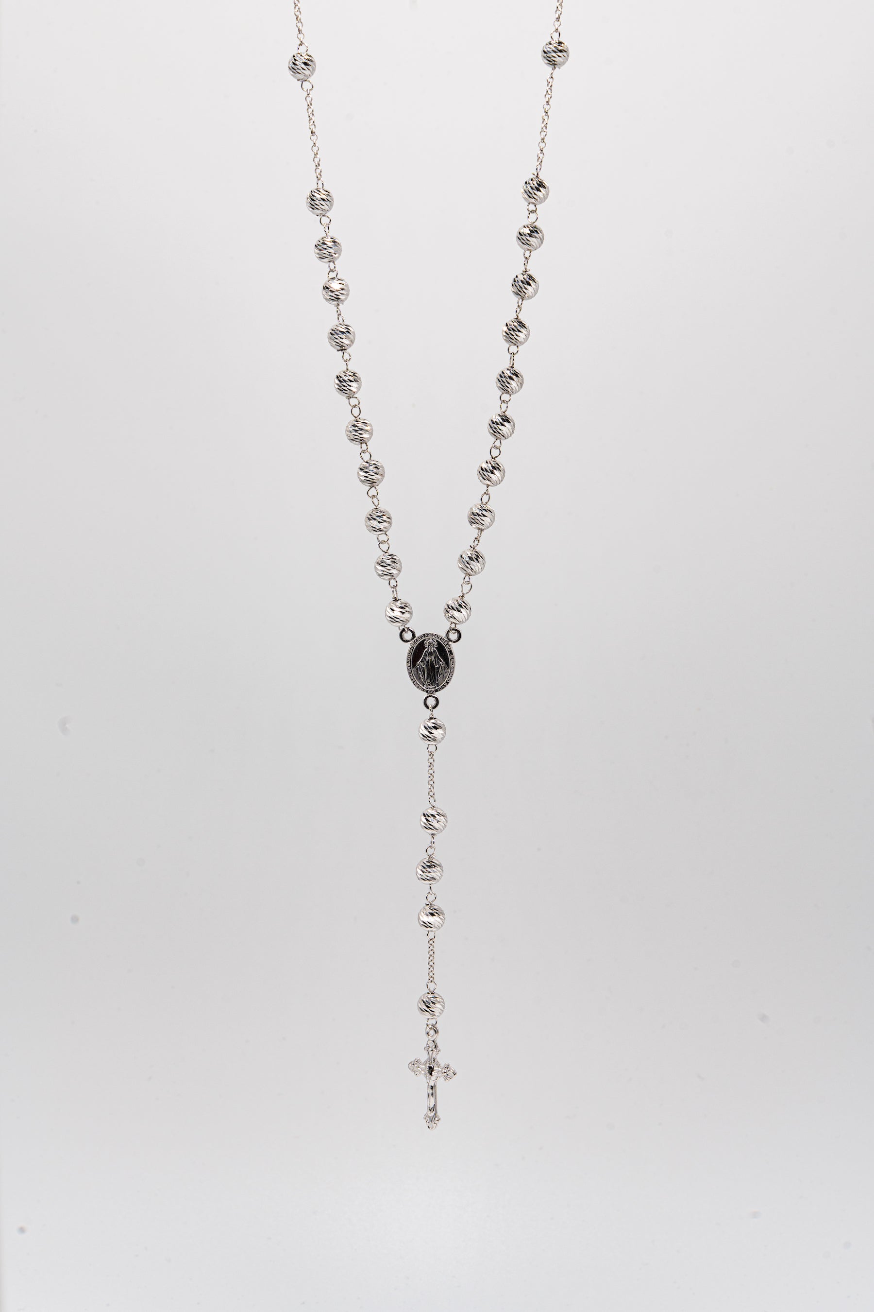 Rosario martellato argento