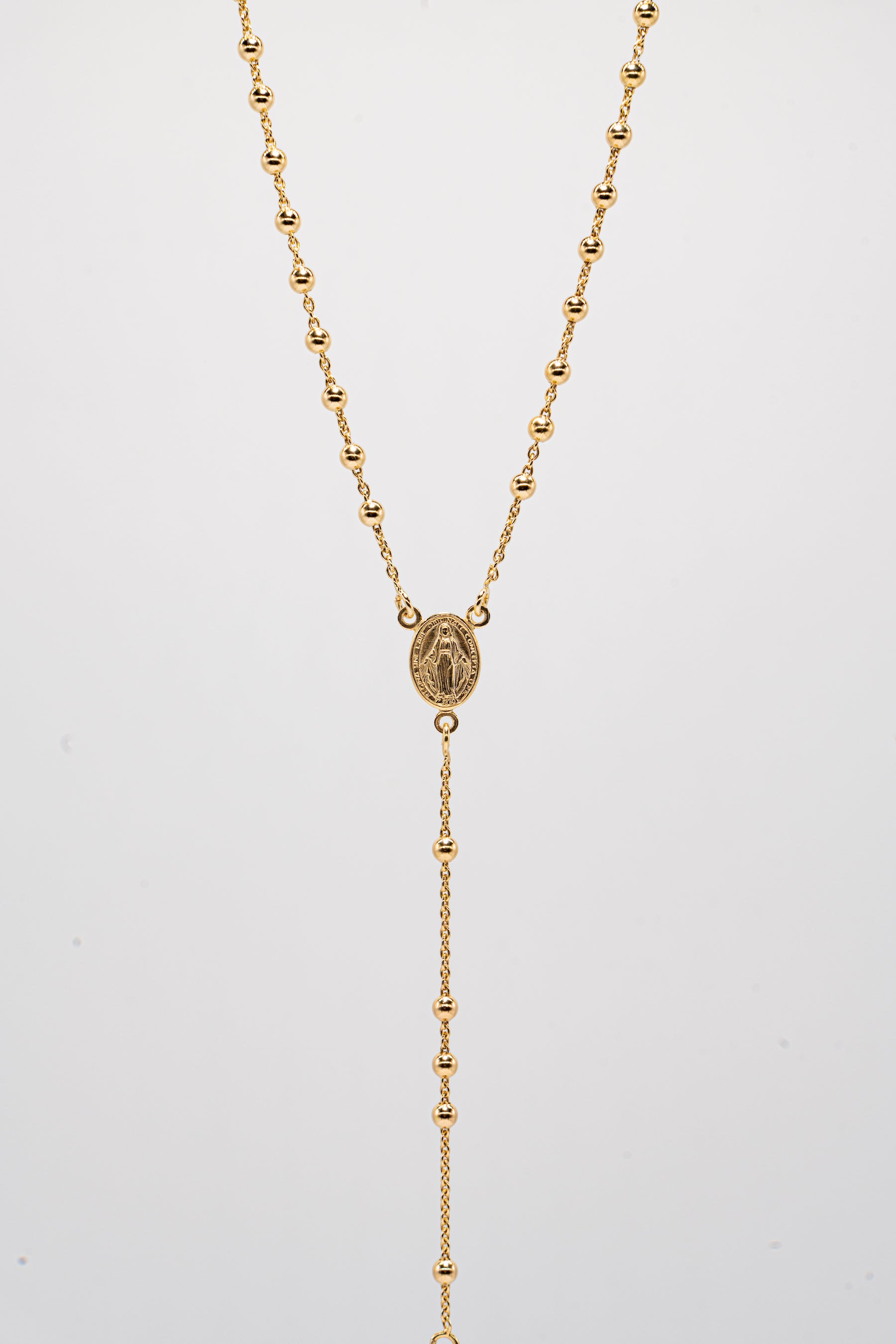 Rosario liscio dorato in argento 925