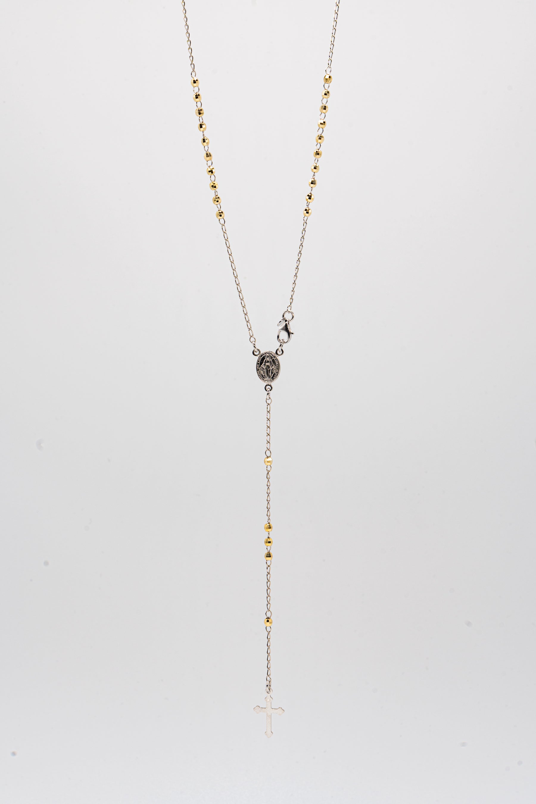 Rosario in argento 925 con pietre dorate